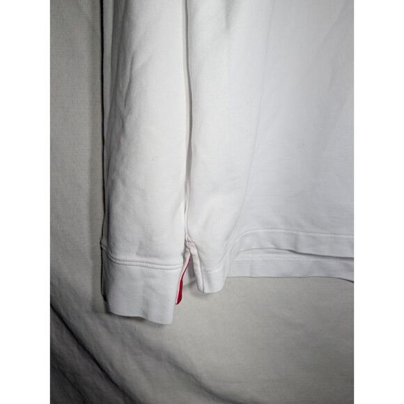 James Bark Mens Long Sleeve White Collared Polo Sz XL Pima Cotton Logo Jetsetter - Picture 4 of 7
